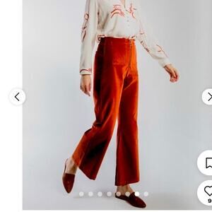 Paloma Wool - Peach Velvet Wadi Pants - Sz.  2 Wide leg. See Video